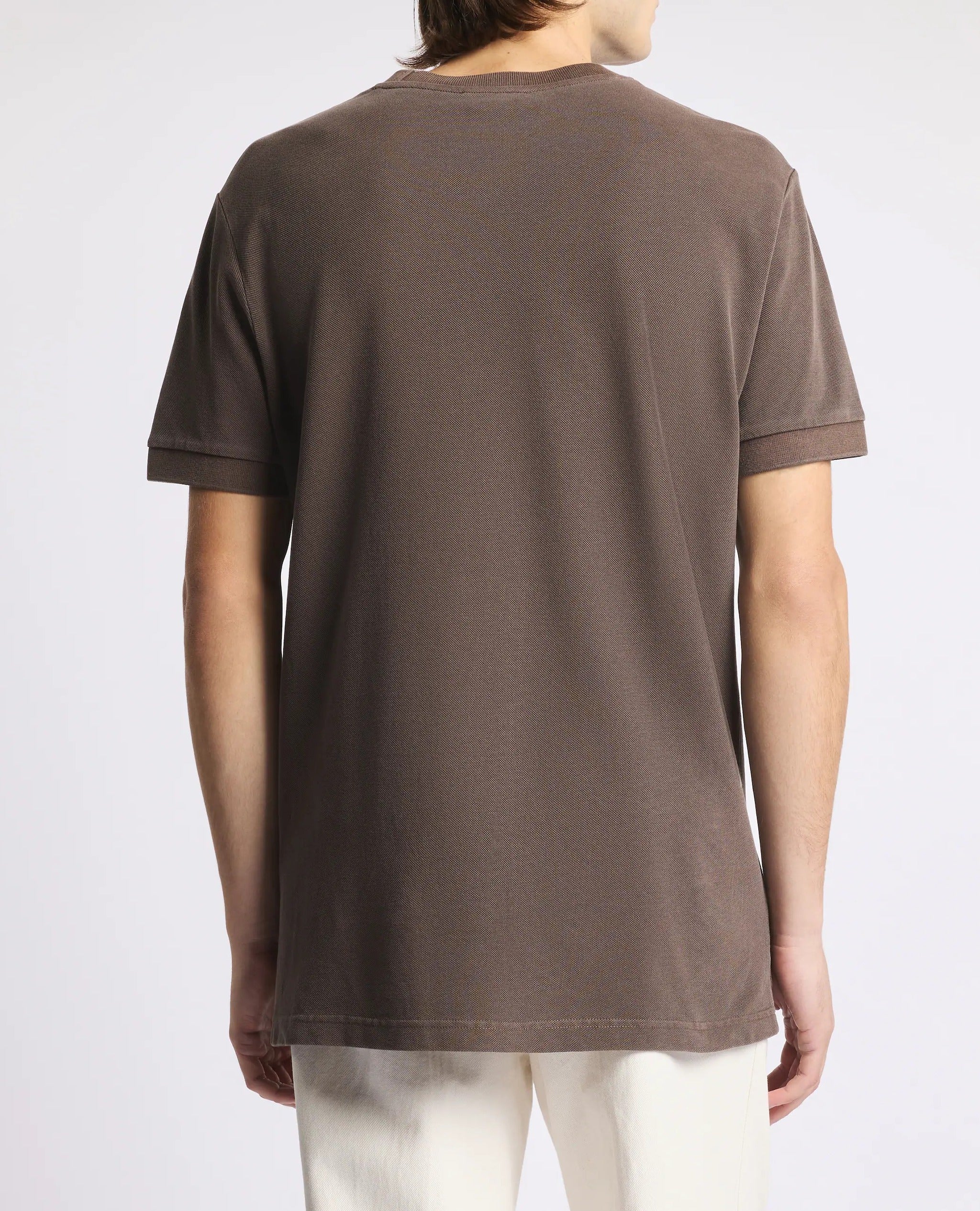 Fay Piquet NPMB352136TZE T-Shirt Uomo Marrone Cotone