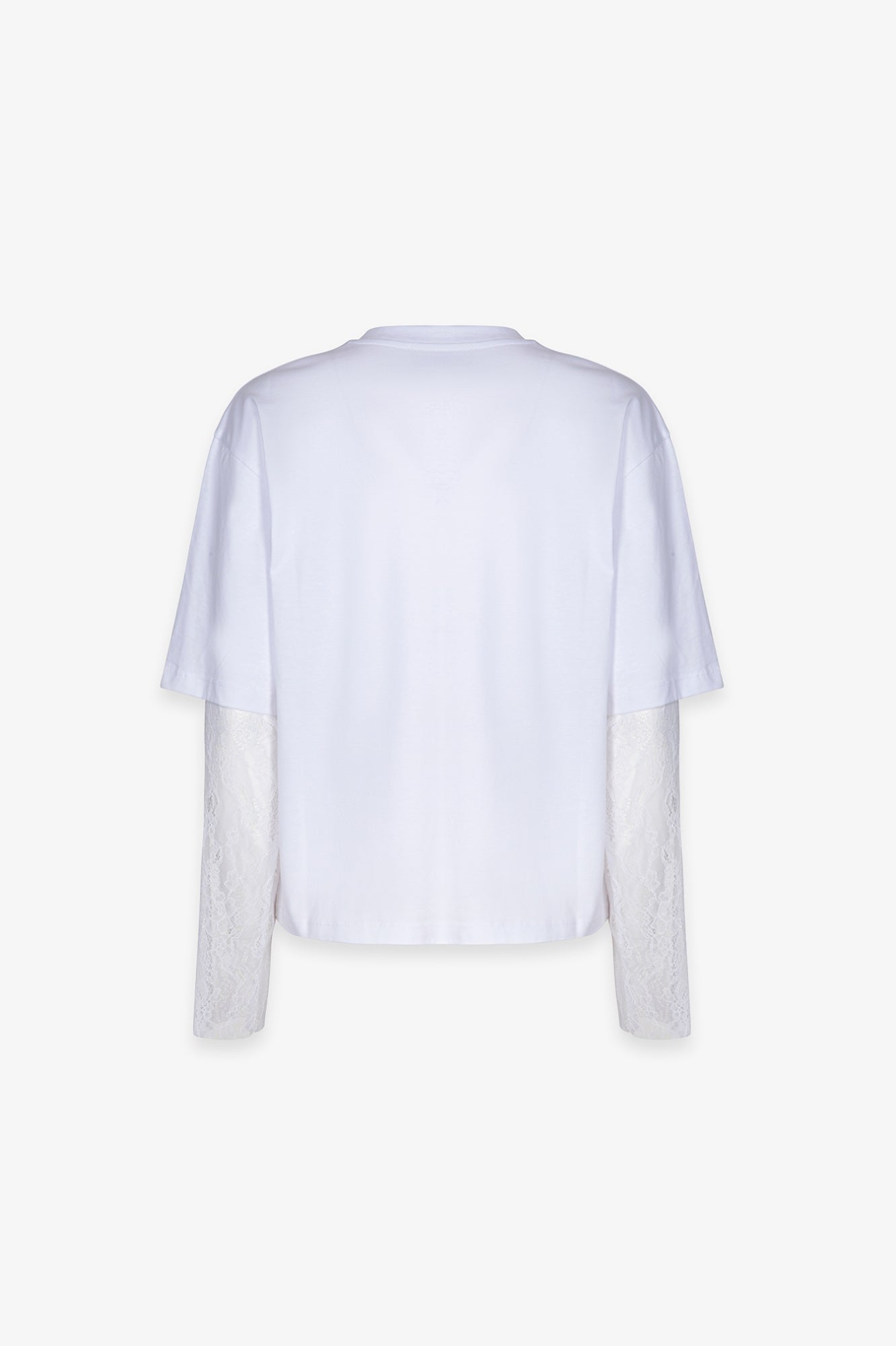 Gaelle Paris GAABW09343 t-shirt bianco jersey pizzo