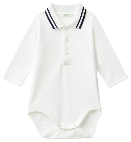 Benetton 3cdiab00f Body Neonato Manica Lunga Cotone Bianco