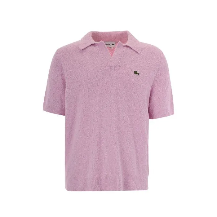 Lacoste AH0618 Polo Bouclé Rosa Uomo Cotone