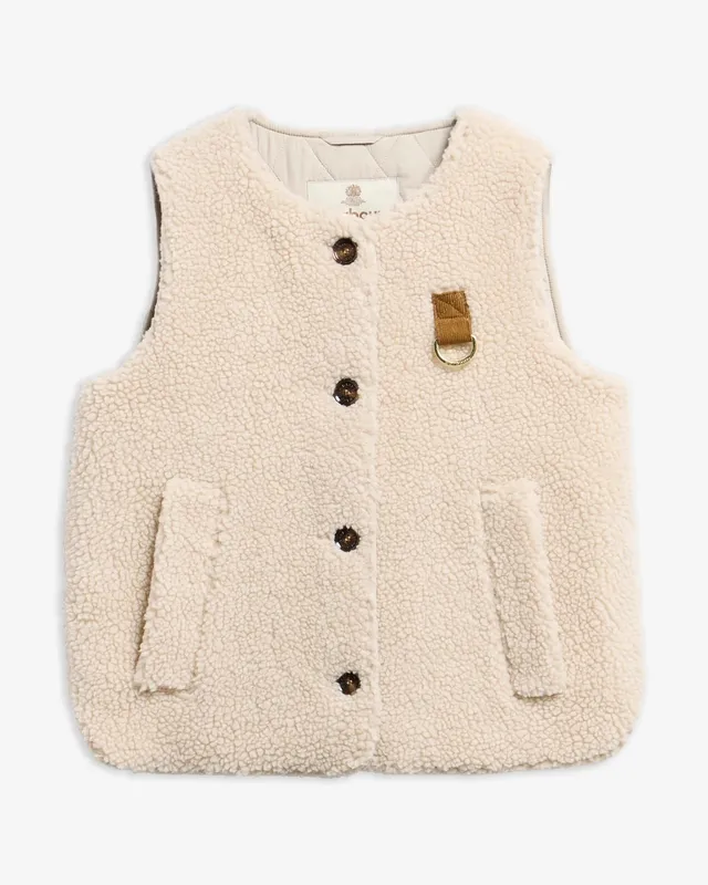 Barbour Bowes LGI0228 gilet donna ecru pile teddy