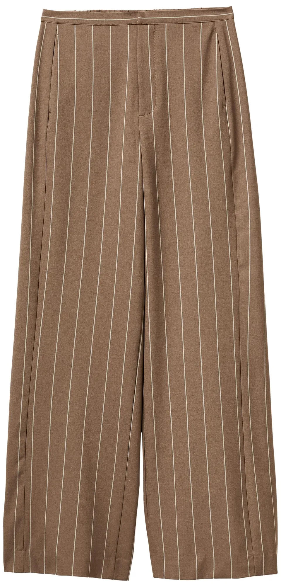 Benetton Pantalone Gessato Gamba Larga Donna