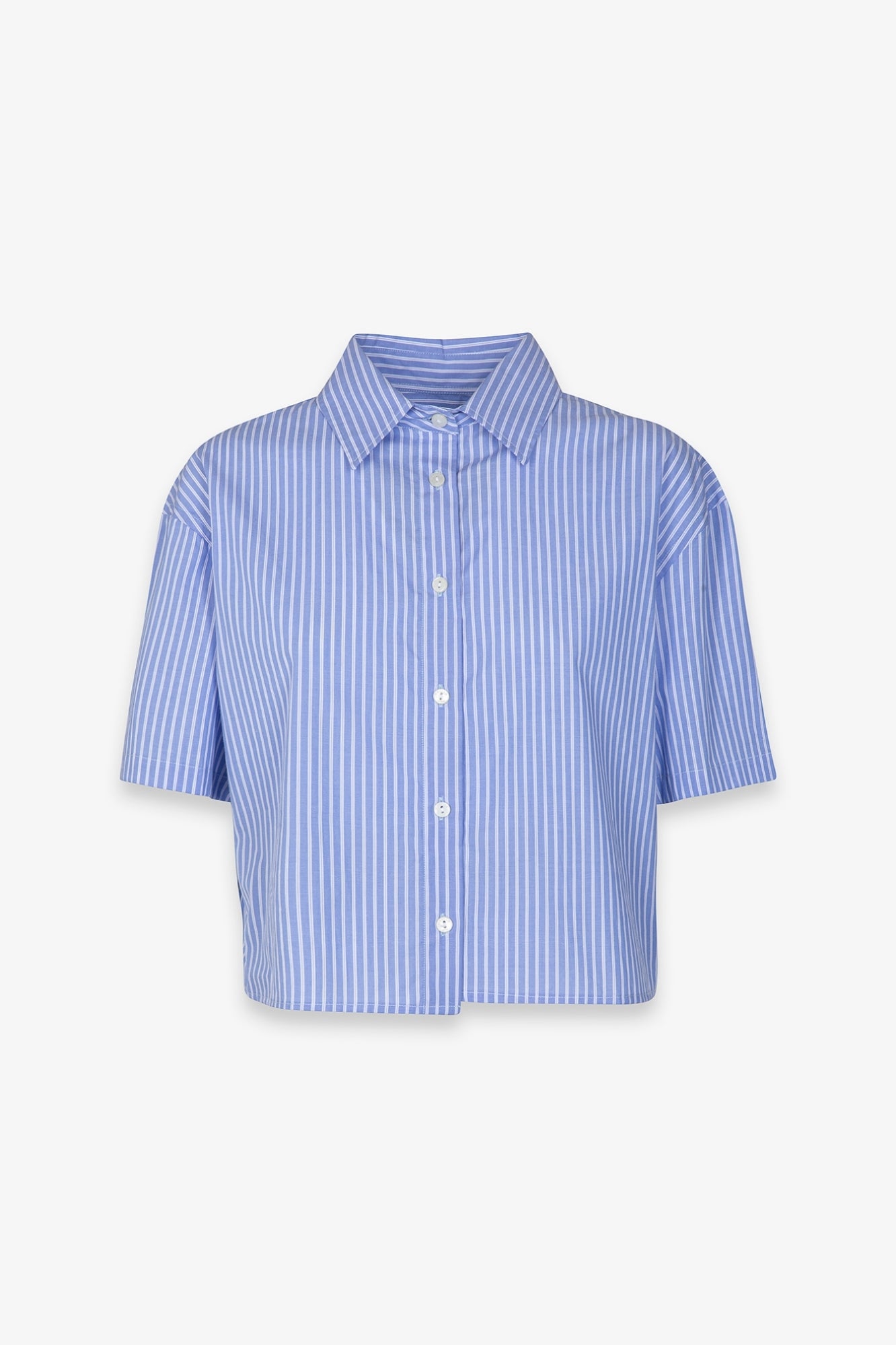 Gaelle Paris GAABW09837 camicia righe azzurra cotone over