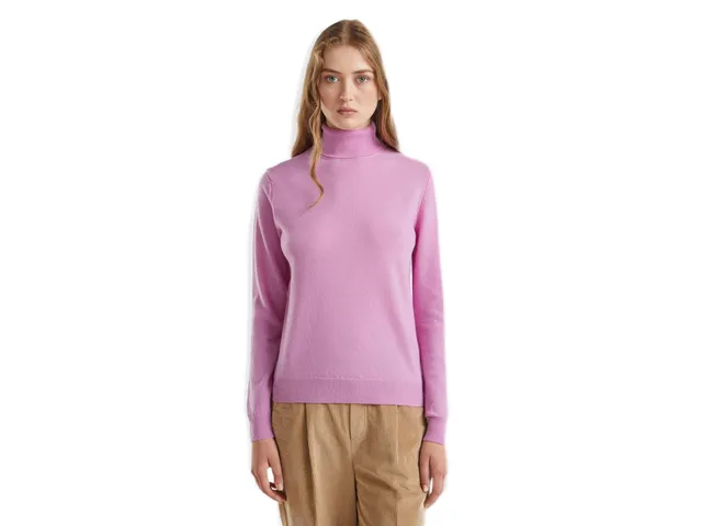 Benetton Maglia Ciclista 1002d2348 Maglione Donna collo alto