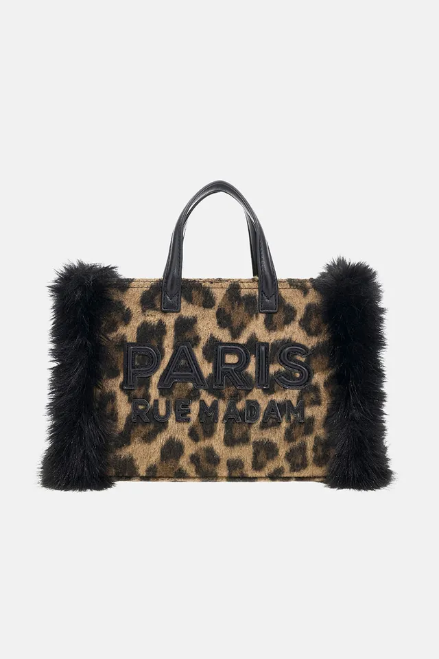 Rue Madam Megeve Mini 1627 tote bag donna leopard
