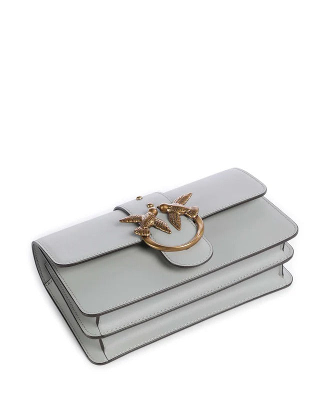 Pinko Love One Mini Borsa Donna Grigio Perla Pelle