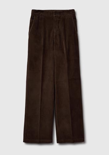 Benetton pantalone donna velluto stretch gamba larga