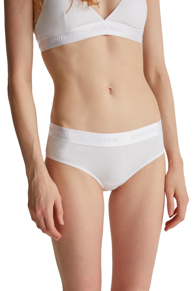 Benetton Slip 3OP81S01L Fianco Alto Cotone Organico Donna