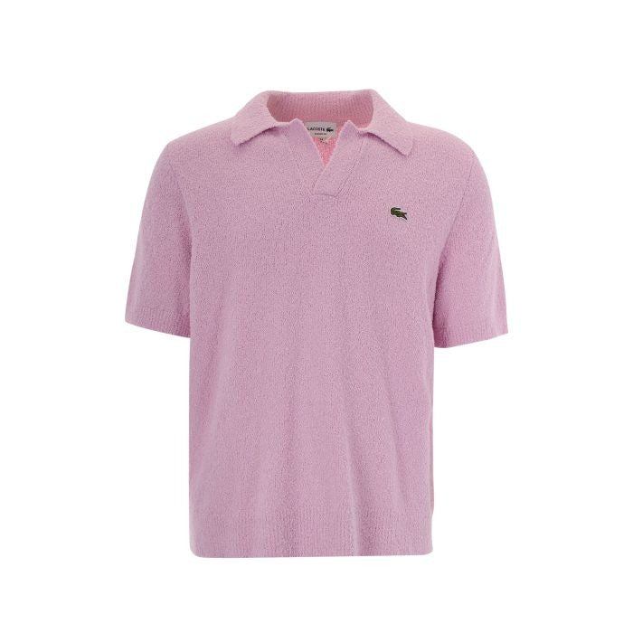 Lacoste AH0618 Polo Bouclé Rosa Uomo Cotone