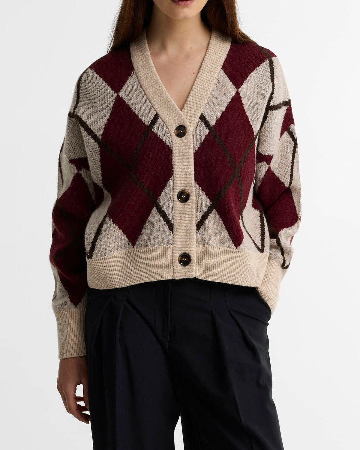 Barbour Harleigh LKN1842 cardigan donna multi vinaccia