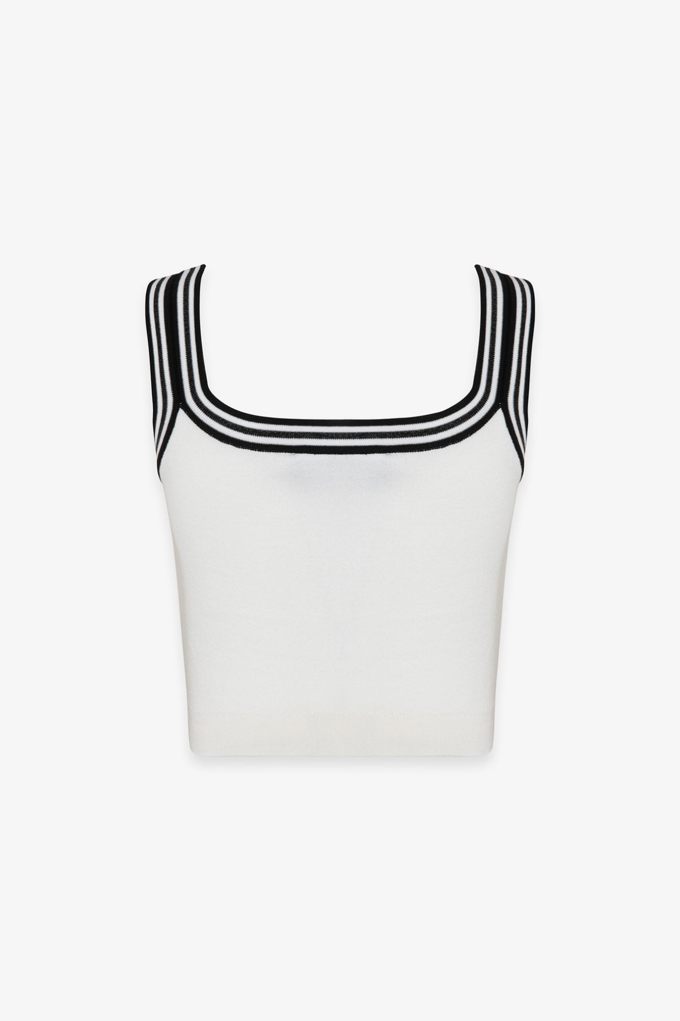 Gaelle Paris GAABW09431 top donna avorio cropped righe