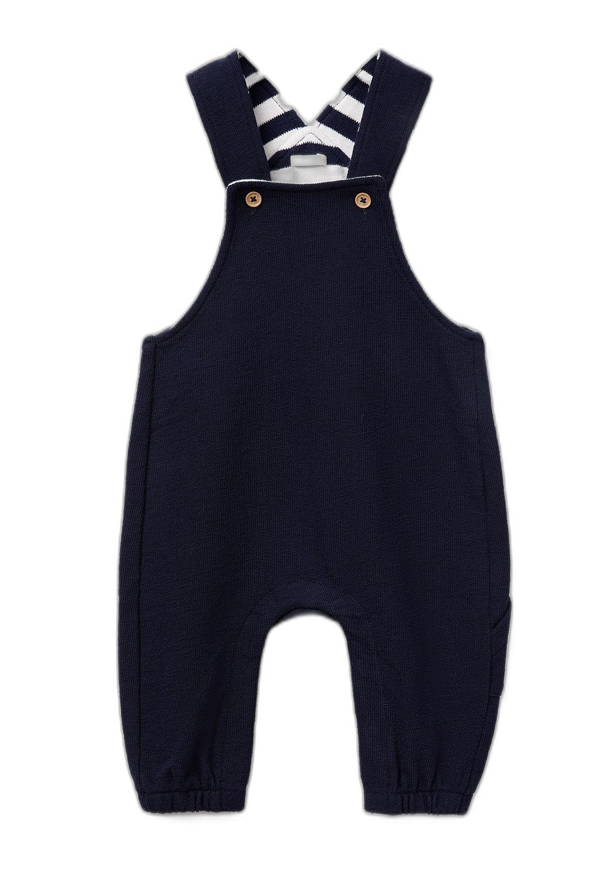 Benetton Bimbo Salopette Felpa Verde Bretelle Cotone Stretch