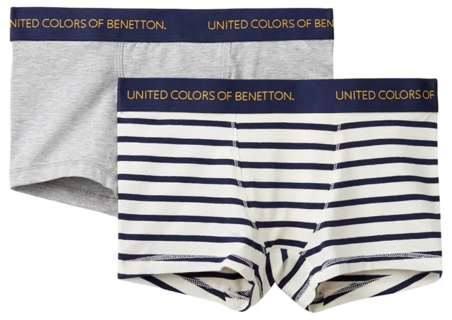 Benetton 3q4c0x018 boxer bimbo set 2 pezzi righe 90