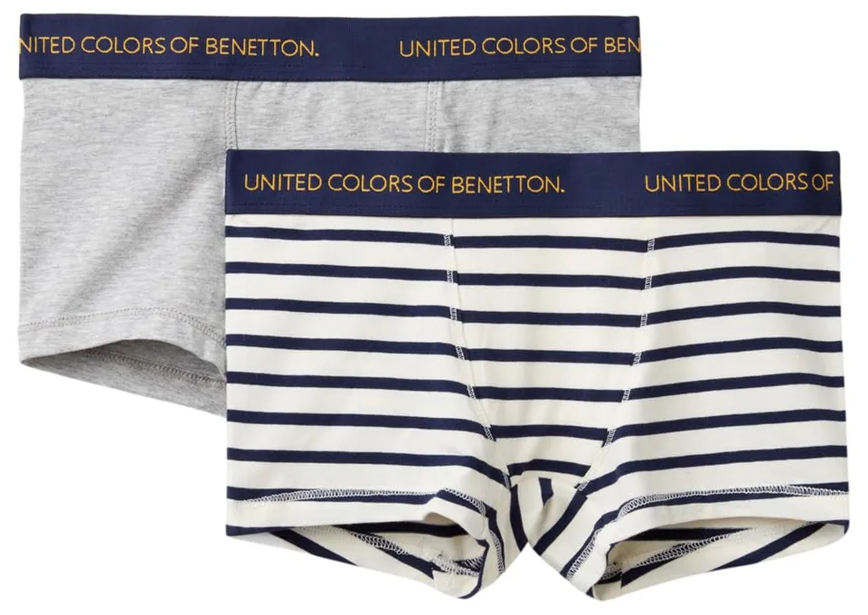 Benetton 3q4c0x018 boxer bimbo set 2 pezzi righe 90