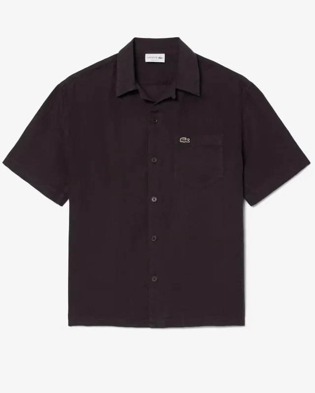 Lacoste CH2339 Camicia Uomo Marrone Lino