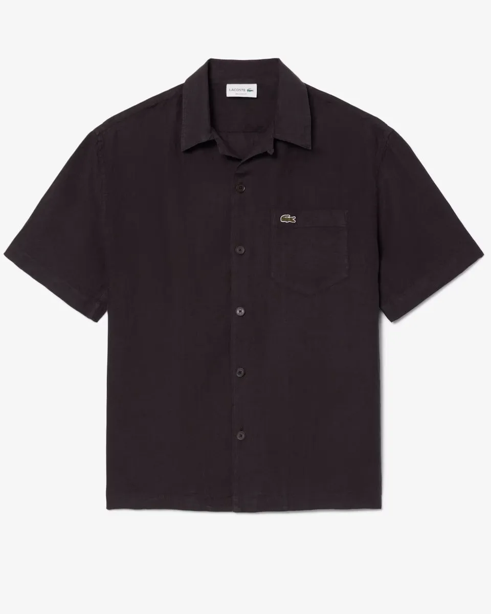 Lacoste CH2339 Camicia Uomo Marrone Lino