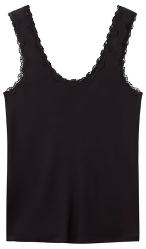 Benetton Intimo e Pigiami 3OVL1H009 Canottiera Nero XS pizzo