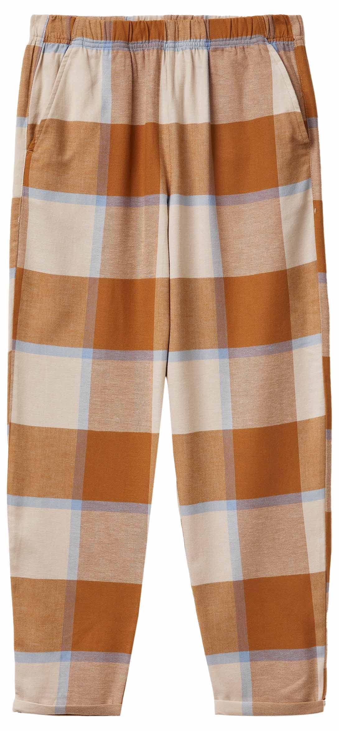 Benetton 40ep3f00i Pantaloni Donna Multicolor XXS Flanella