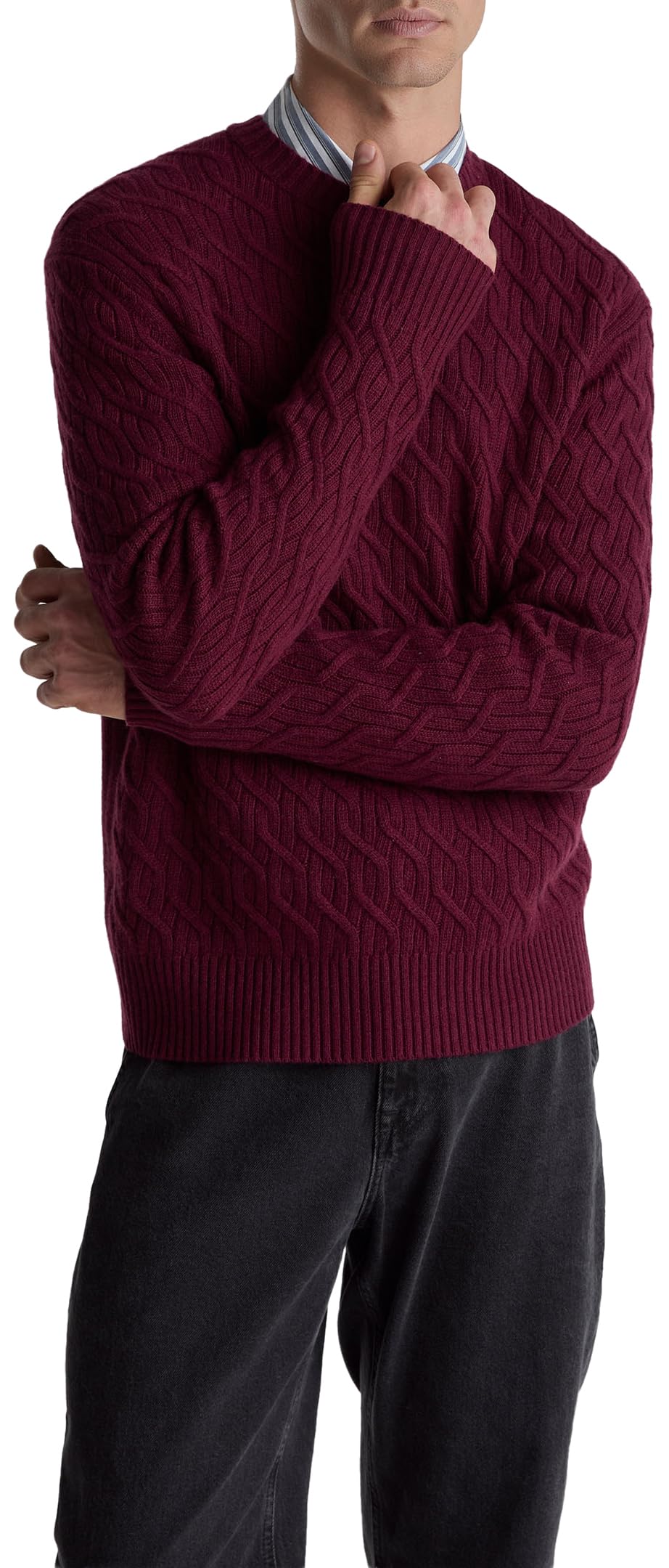 Benetton Maglieria Maglia Girocollo Uomo M Trecce