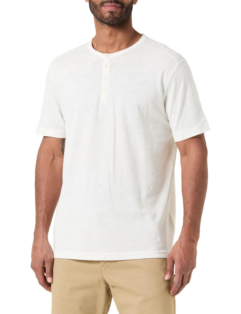 Benetton Serafino T-Shirt Maglietta Misto Lino Relax