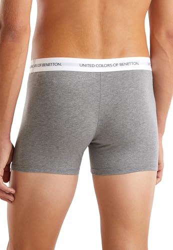 Benetton Boxer Corti Uomo Grigio L Cotone Organico