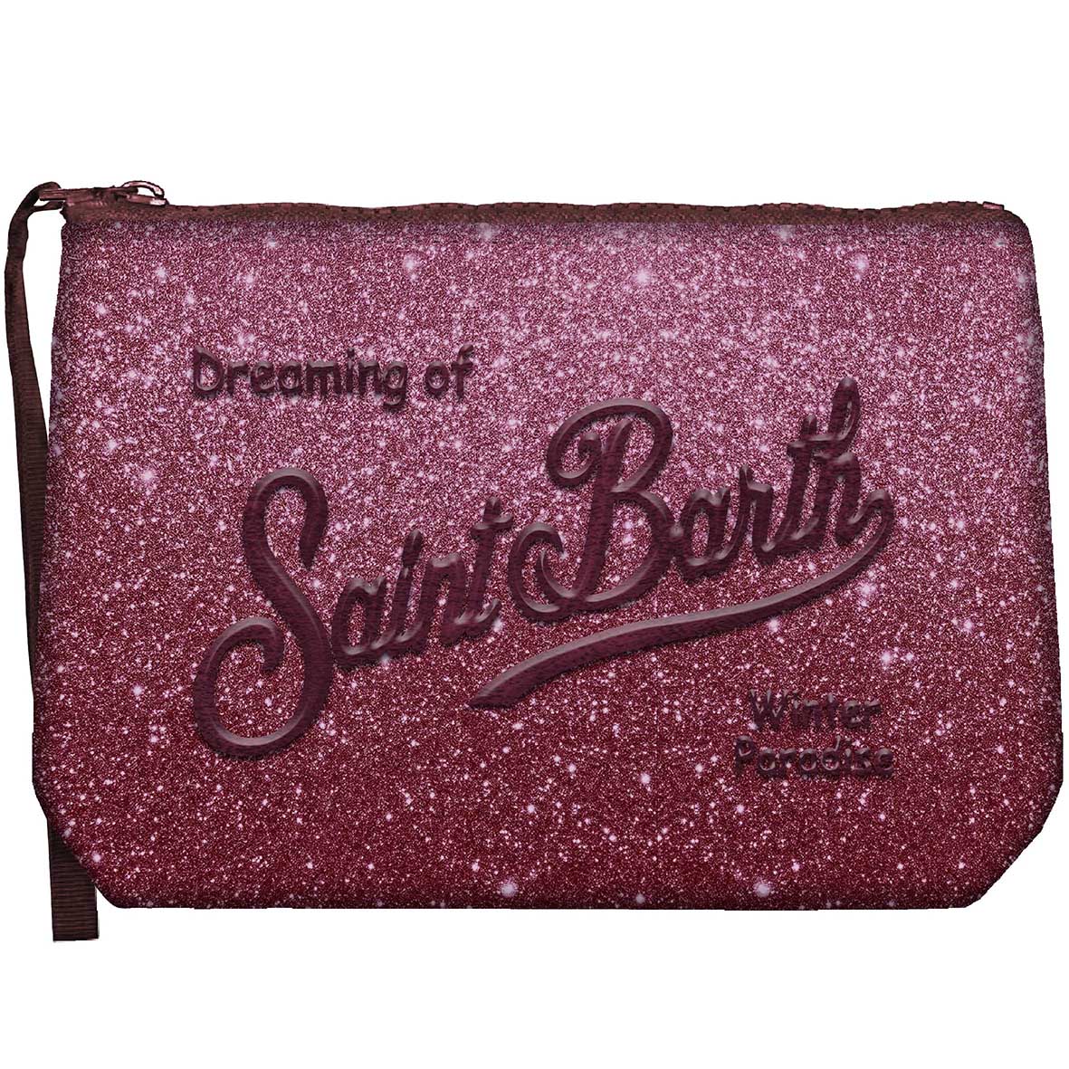 MC2 Saint Barth Aline Lurex Pochette Bordeaux 20cm