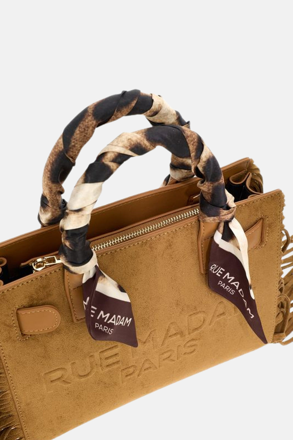 Rue Madam Canyon 1586 Mini Tote Ecosuede Frange Cognac