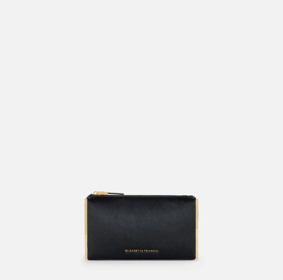 Elisabetta Franchi BS11A67E2 clutch donna nero cavallino