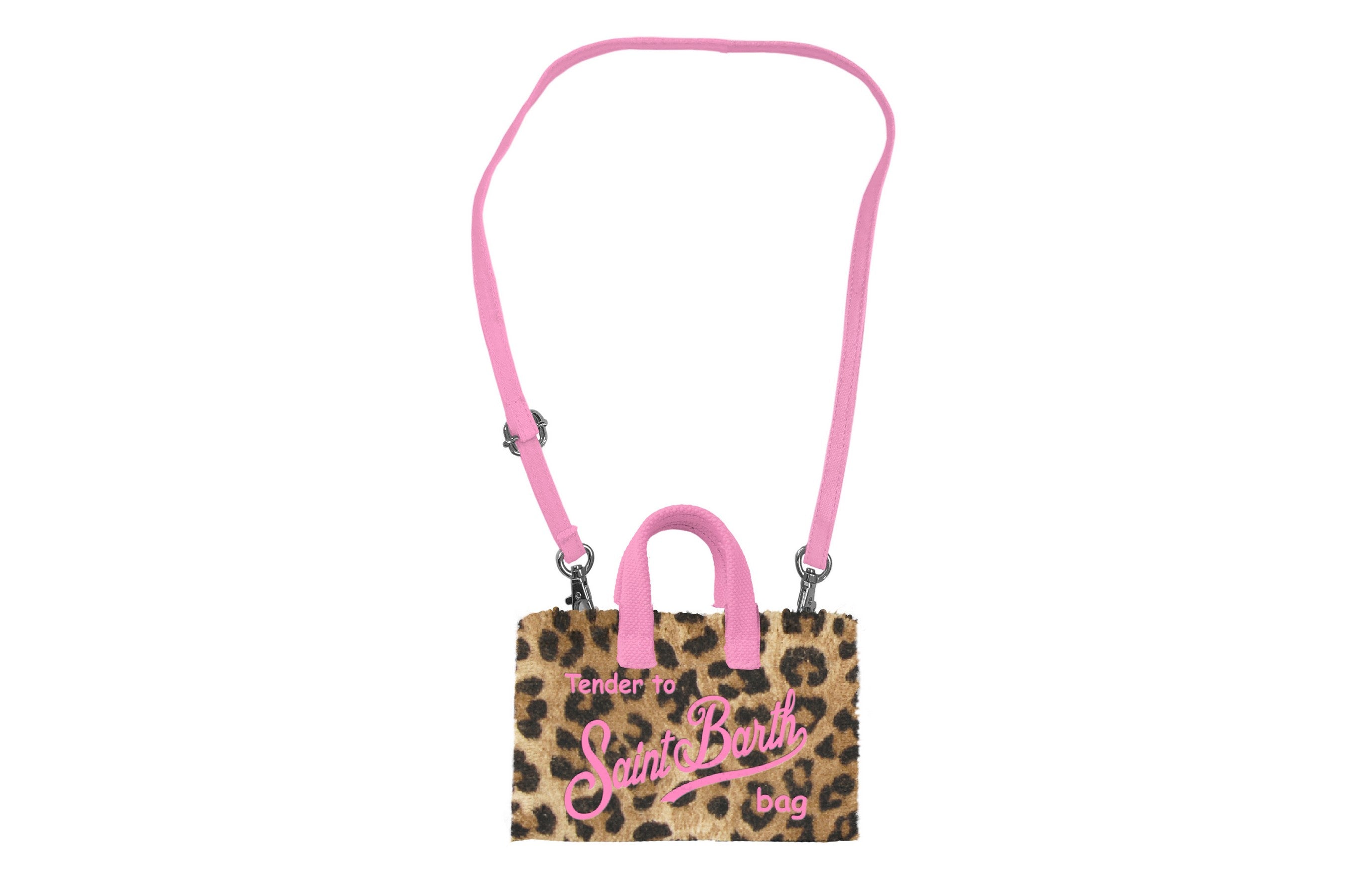 MC2 Saint Barth Phone Bag Borsa Cotone Leopard Rosa
