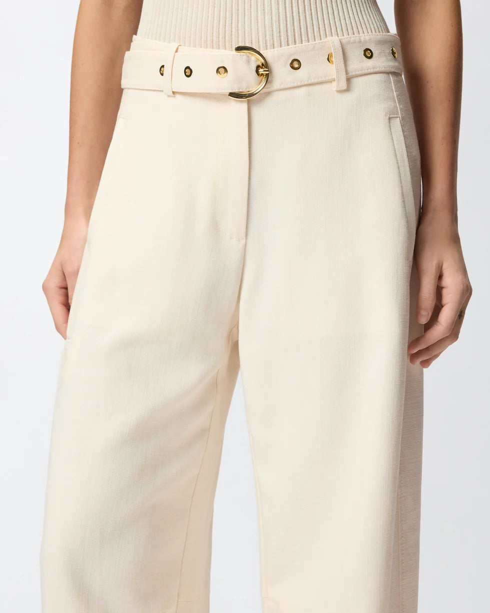 Pinko Lexy 106492 A2W6 Pantalone Bianco Gamba Dritta