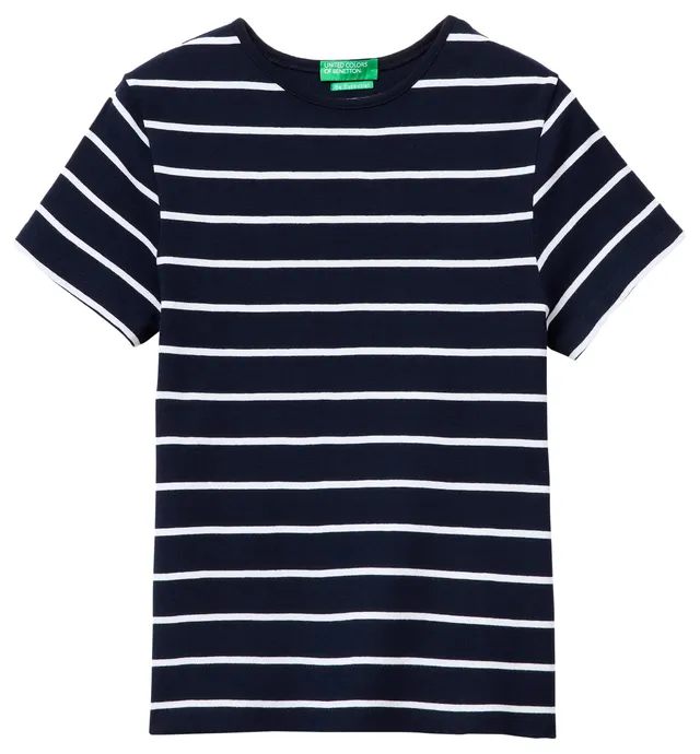 Benetton 339pd10bx T-shirt Donna blu slim fit