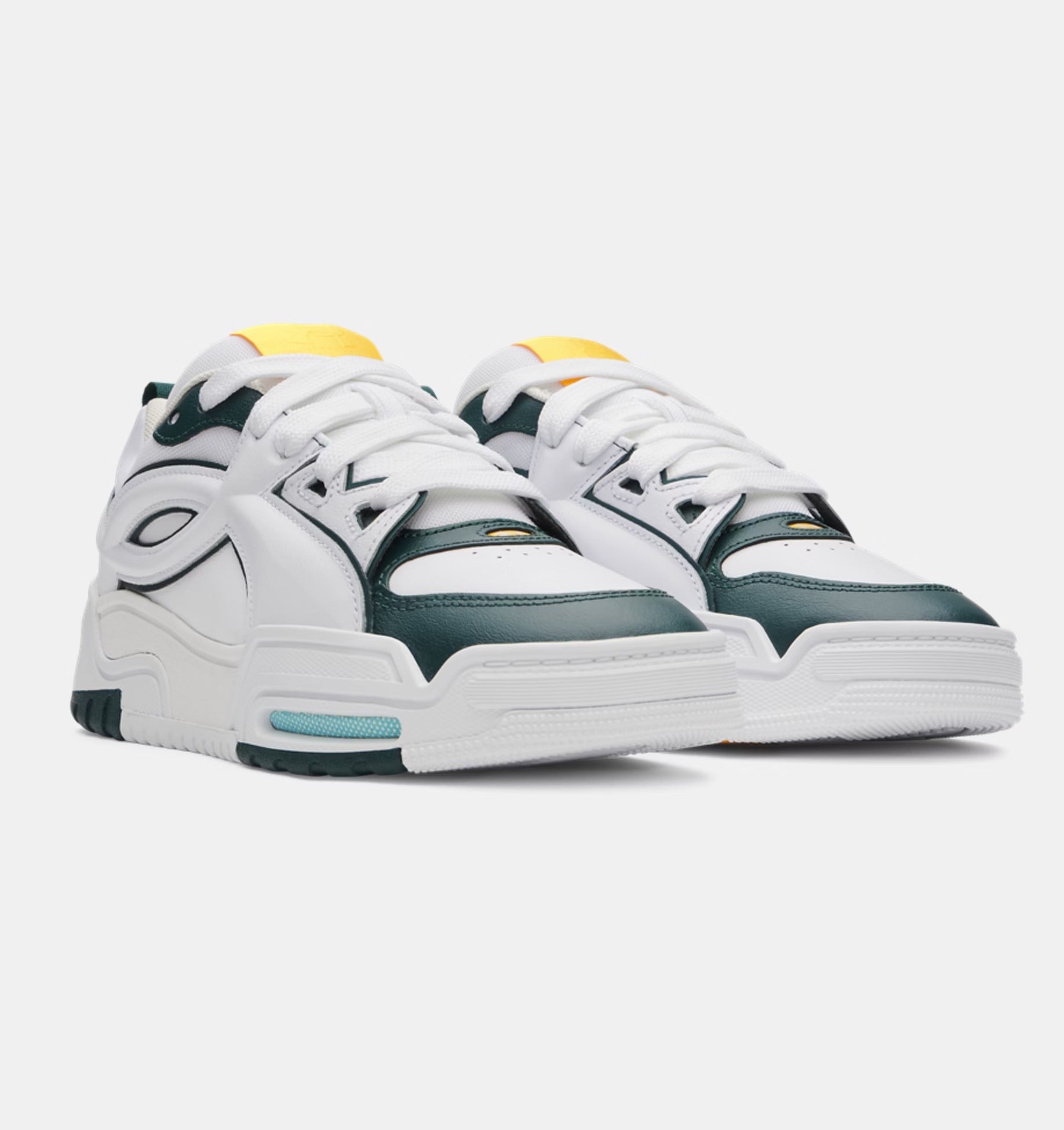 Under Armour HB-Lo 77-6005922 Sneaker Uomo Bianco Verde Pelle