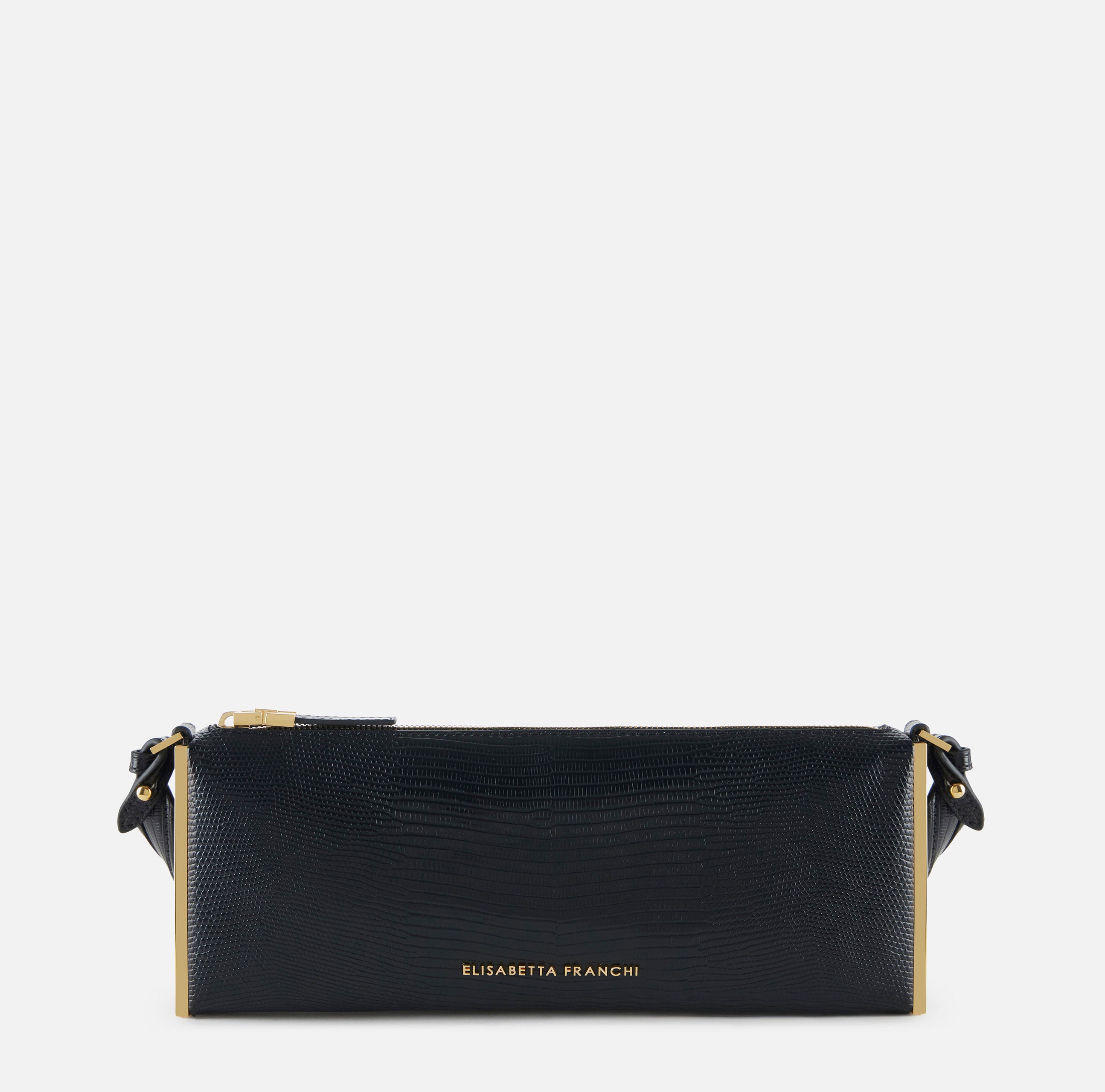 Elisabetta Franchi BS15A66E2 borsa a spalla nero stampa lucertola