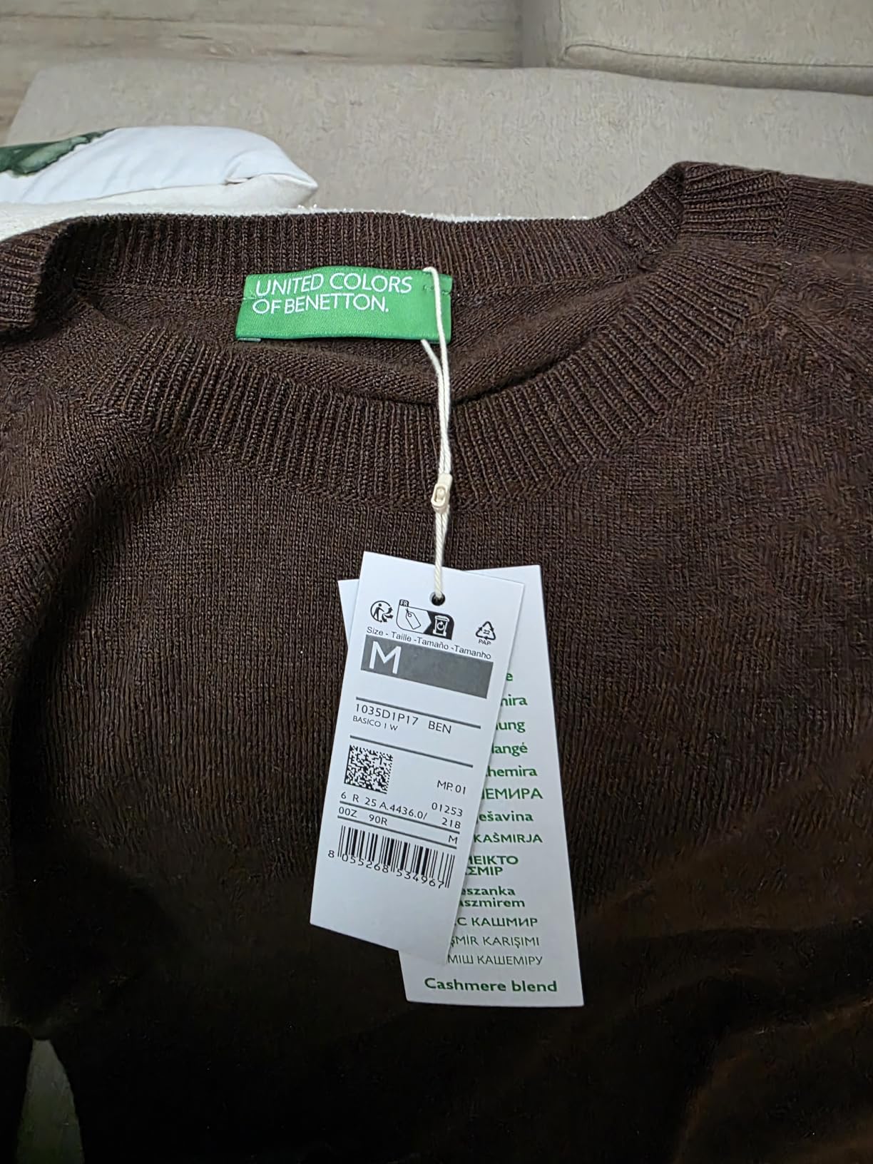 Benetton Maglieria Maglia Donna Marrone Lana Girocollo