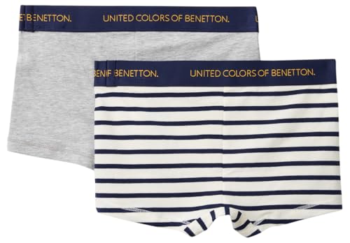 Benetton 3q4c0x018 boxer bimbo set 2 pezzi righe 90