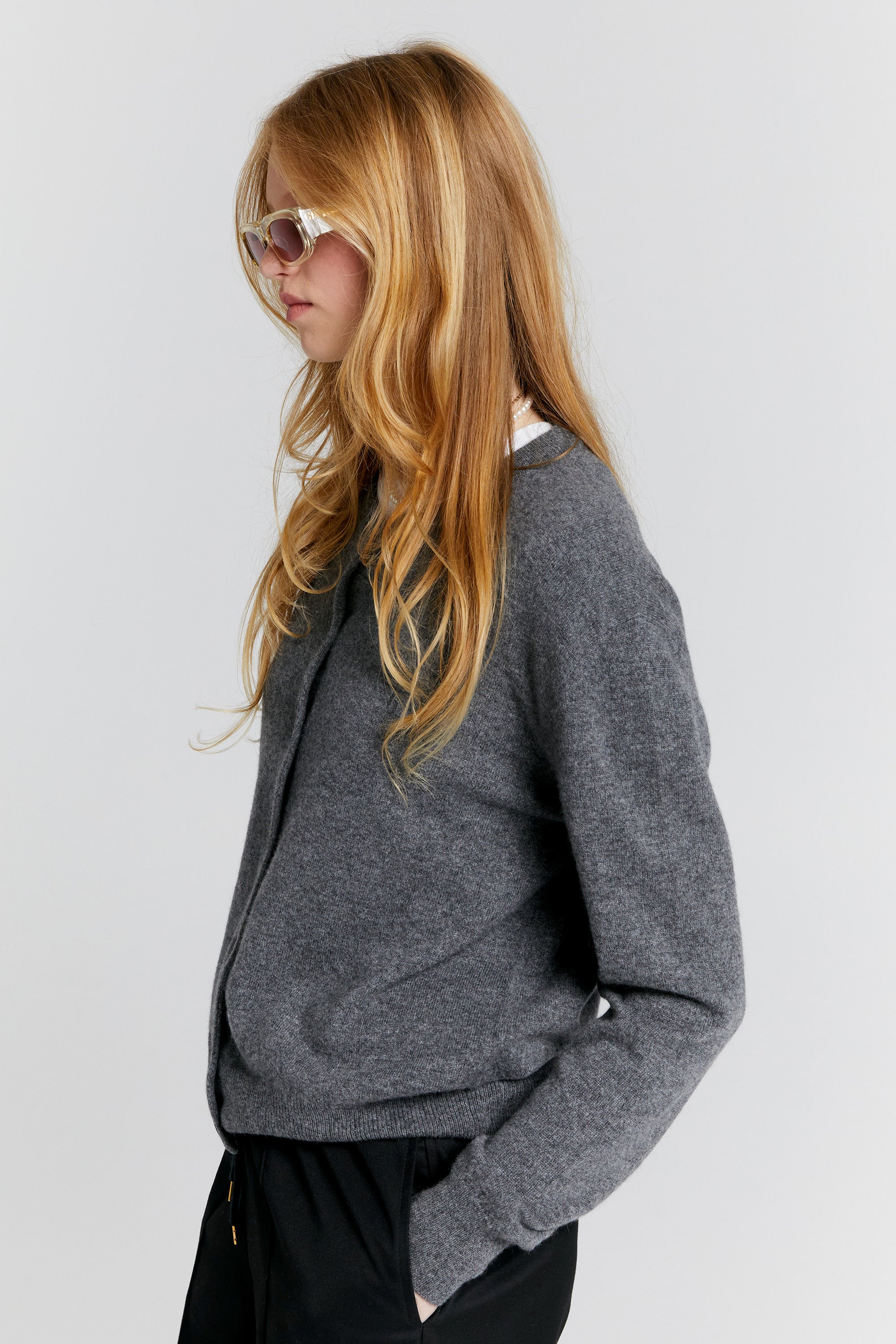 Karen Walker Posy Cashmere K Cardigan cardigan grigio