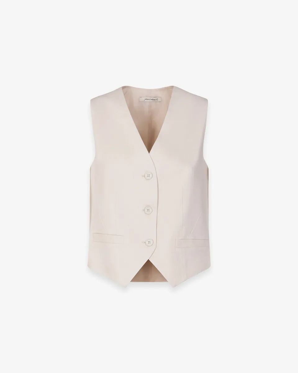 Hinnominate HMABW02628 gilet lino beige regular