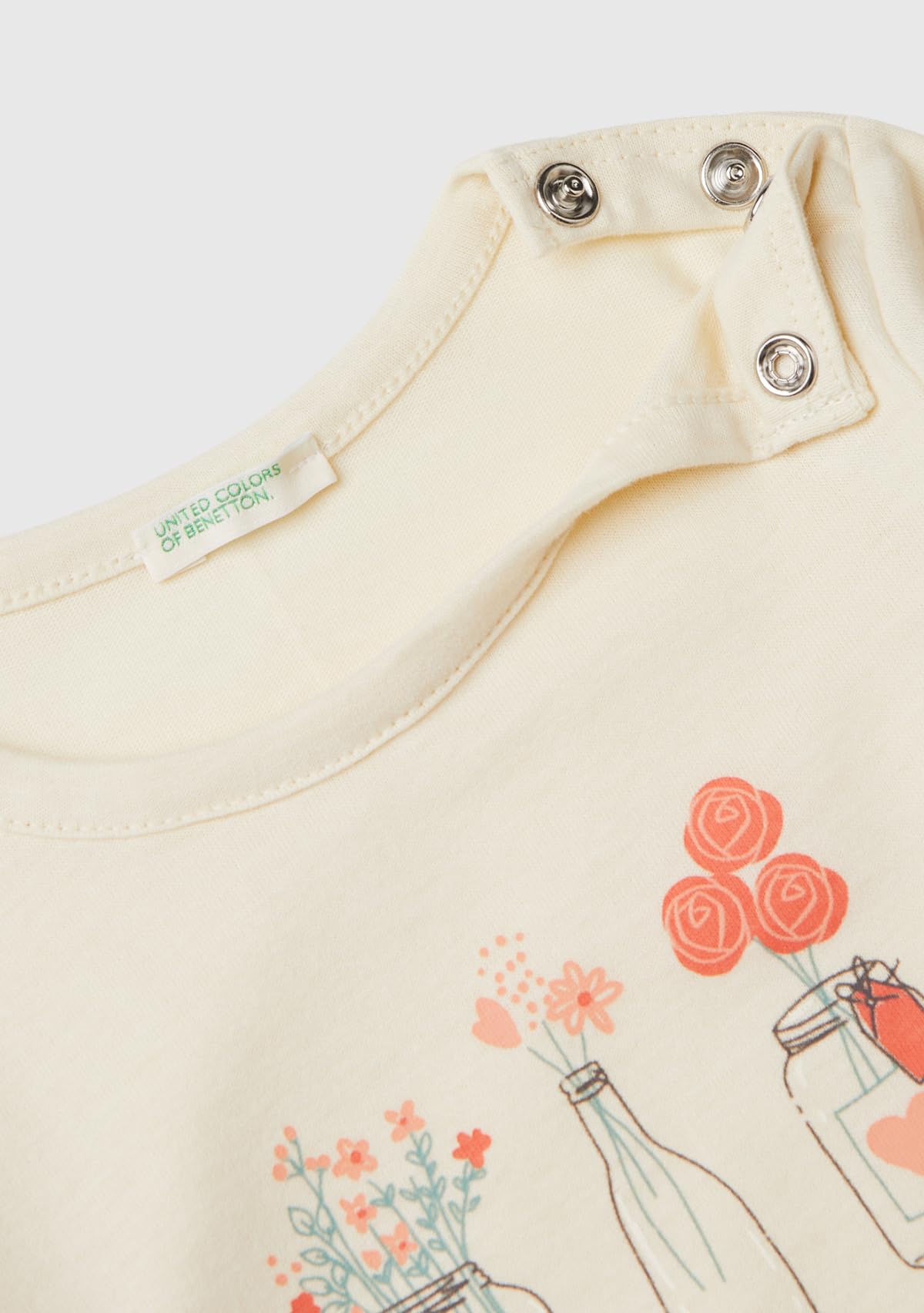 Benetton T-Shirt M/L Maglietta Neonato Cotone Organico