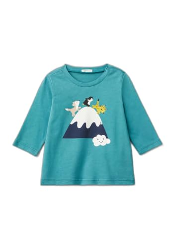 Benetton 3ATNA105F T-shirt bimbo 74 blu cotone