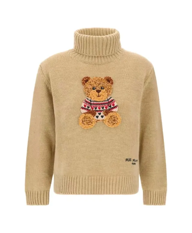 Rue Madam 1613 maglione beige dolcevita lana