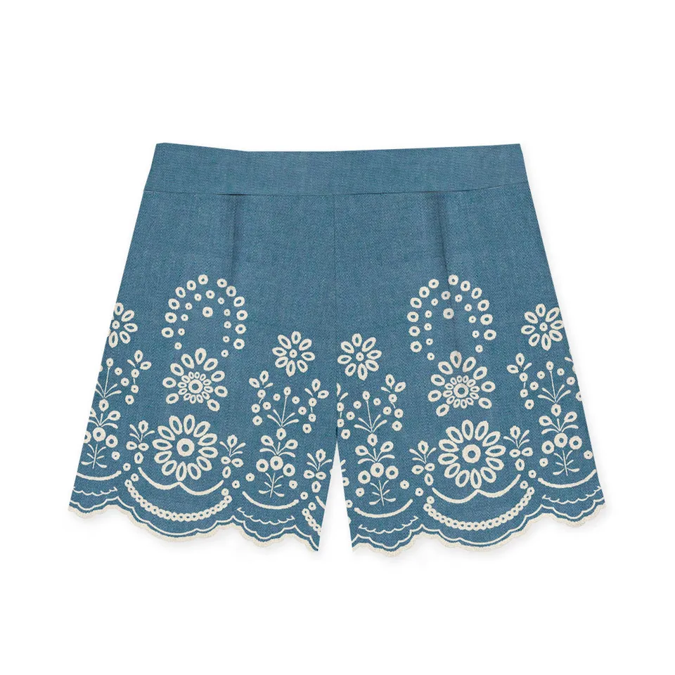 MC2 Saint Barth Amani 00473L Shorts Donna Blu Chambray