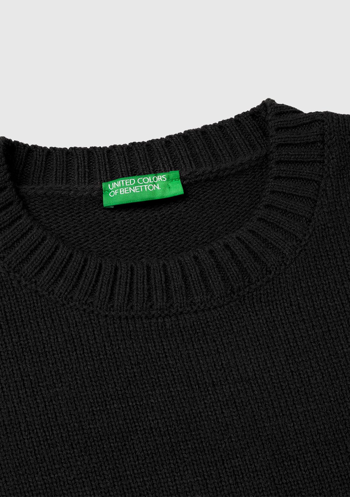 Benetton Maglieria 191vd10ez Maglione Donna Nero Boxy