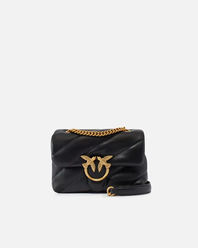 PINKO Love Puff Mini Classic borsa donna nero antique gold