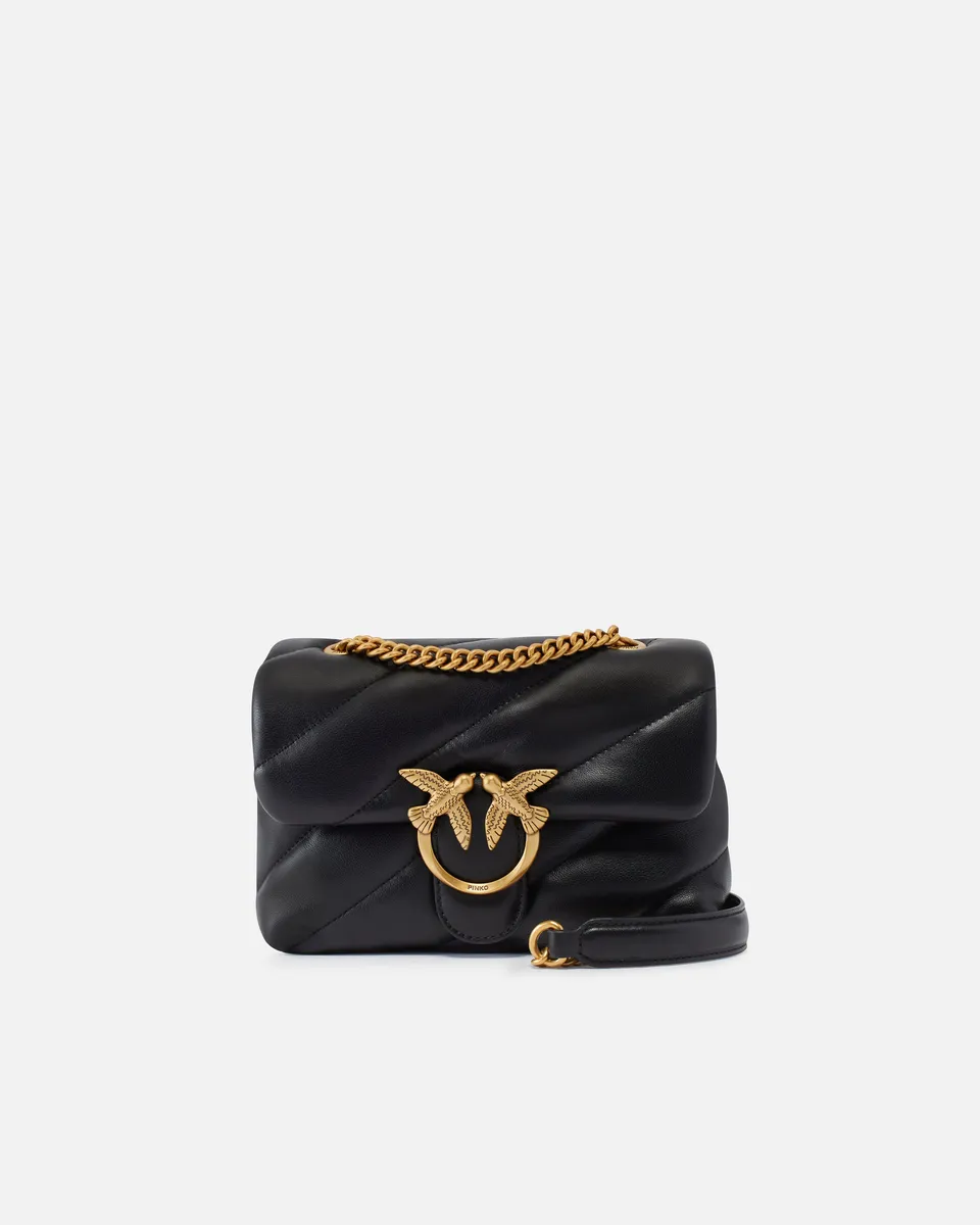 PINKO Love Puff Mini Classic borsa donna nero antique gold