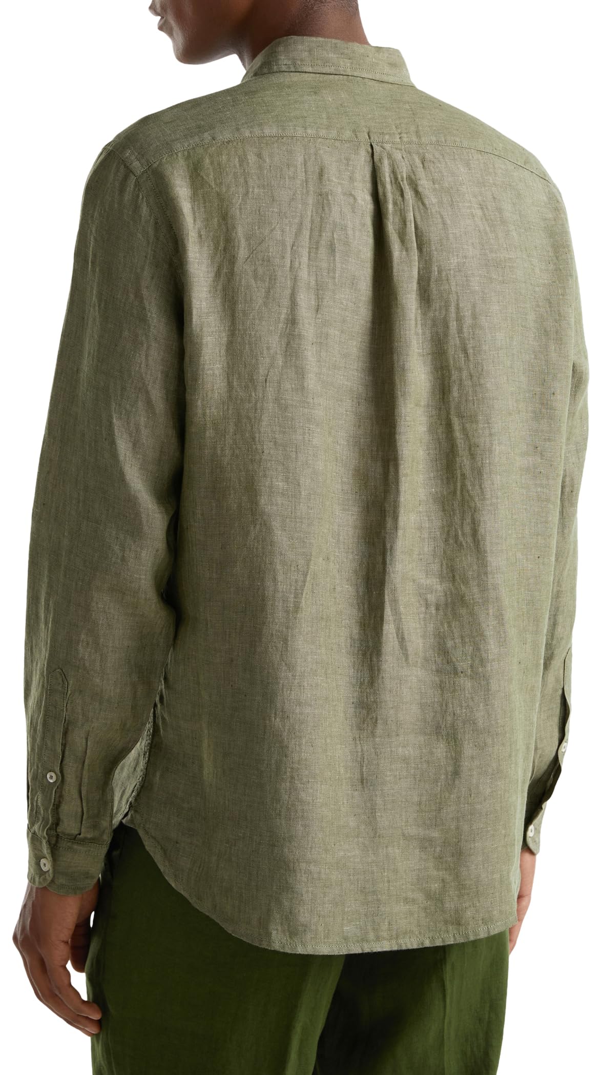 Benetton 5bku5qjg8 camicia uomo lino manica lunga XS