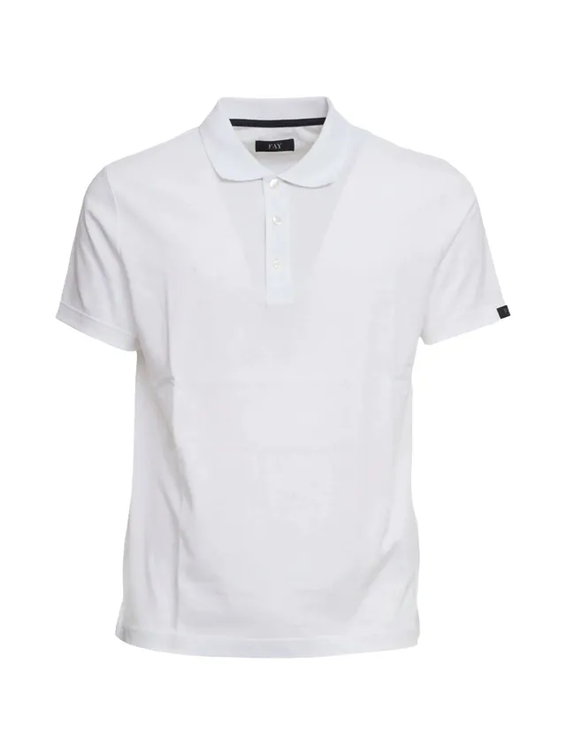 Fay NPMB2521340UC polo bianco cotone regular