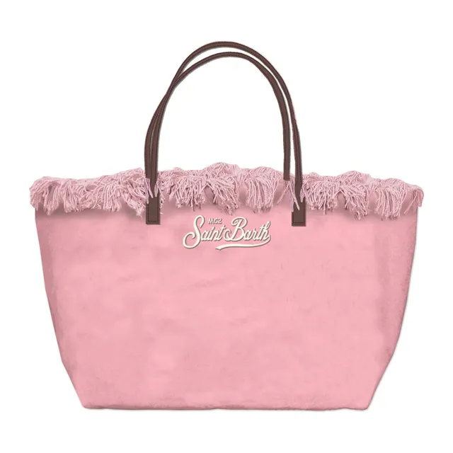 MC2 Saint Barth City Bag Fringe Mid Borsa Donna Rosa Canvas