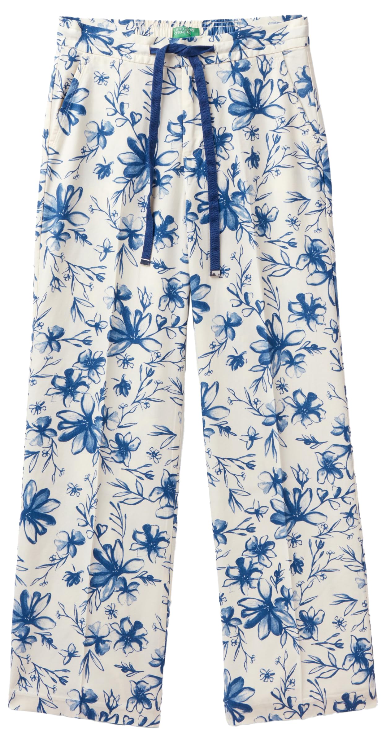 Benetton 43nbdf02s Pantalone Donna XXS Blu viscosa