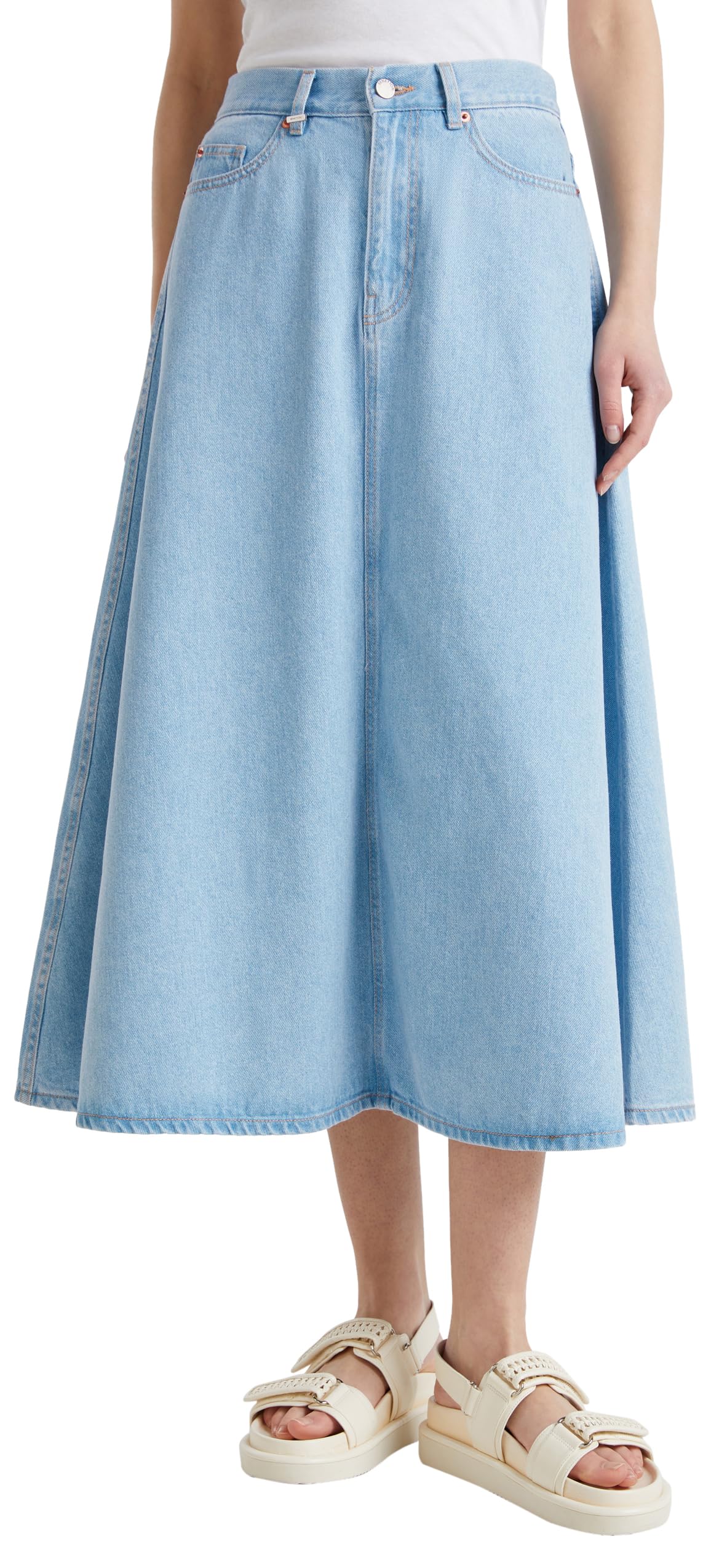 Benetton Gonne 43c8d004k gonna donna 40 denim svasata