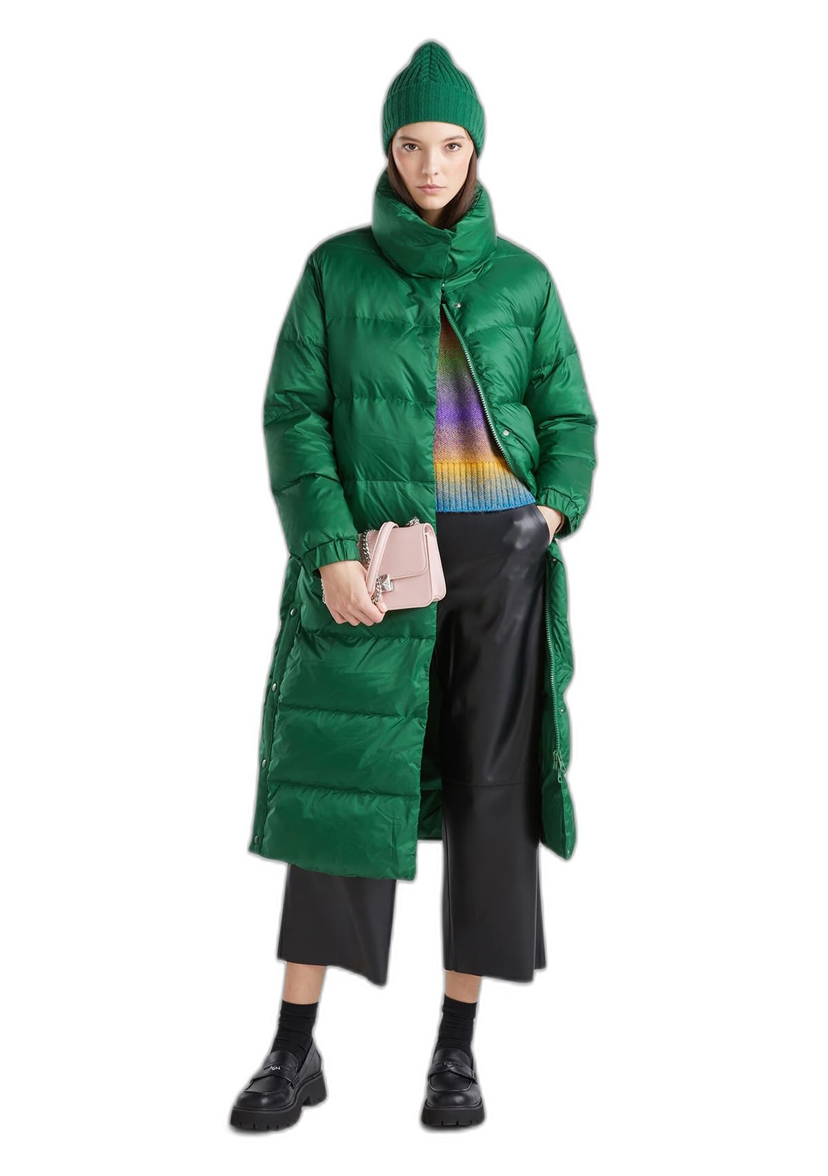 Benetton 2twddn06s Giaccone Donna L Piumino Lungo